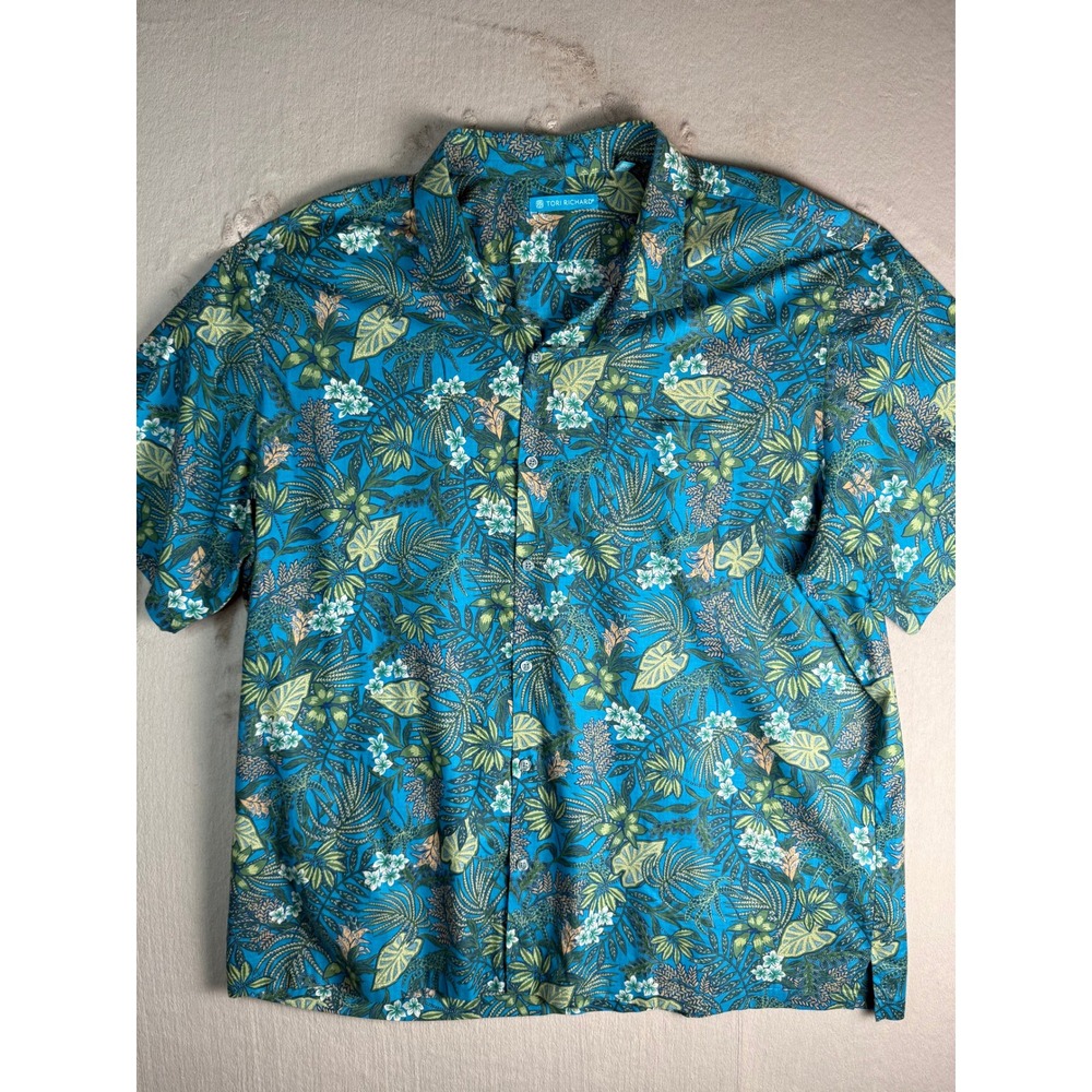 Tori Richard Shirt Mens 3XL Blue Excellent 1956 MK01 Tropical Cotton Lawn Aloha - Picture 1 of 9